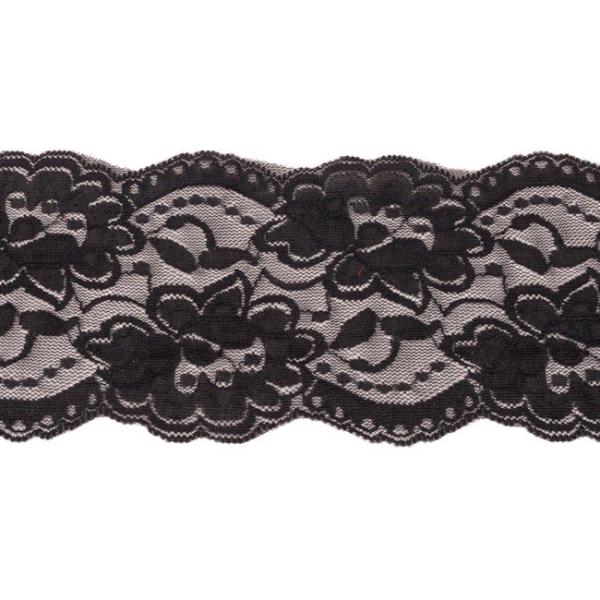 Wäschespitze elastisch 95mm Breite Schwarz